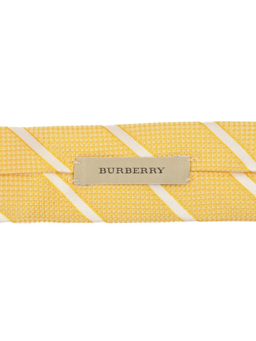 Burberry White on Yellow Striped Tie 33882 - Picture 2 of 5